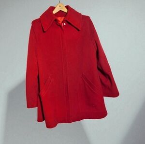 Vintage Herman Kay O-Kay Sz XL Wool Blend Red Women's Coat